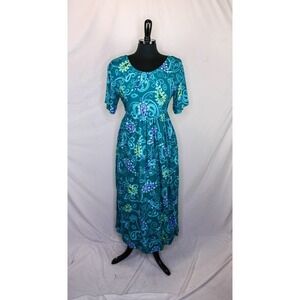 Diane Von Furstenberg Color Authority Paisley Midi Dress Empire Waist Bl…